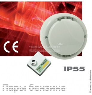Датчик пороговый WPD со сменным сенсором MOS5 на пары бензина, аналоговый и релейный выход, 24 В